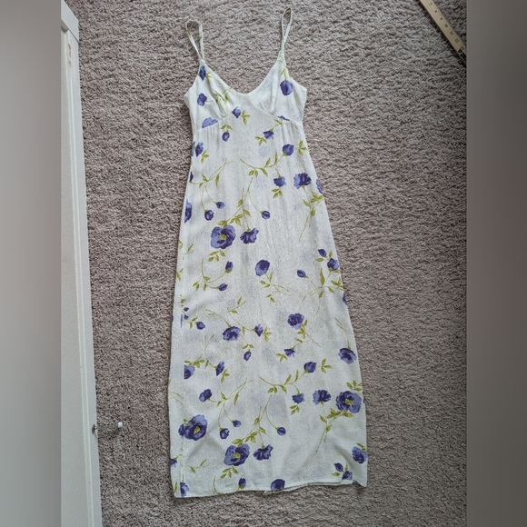 Topshop Rare Vintage 90s Made in UK Floral Lace-Up Slip Dress - Picture 6 of 16